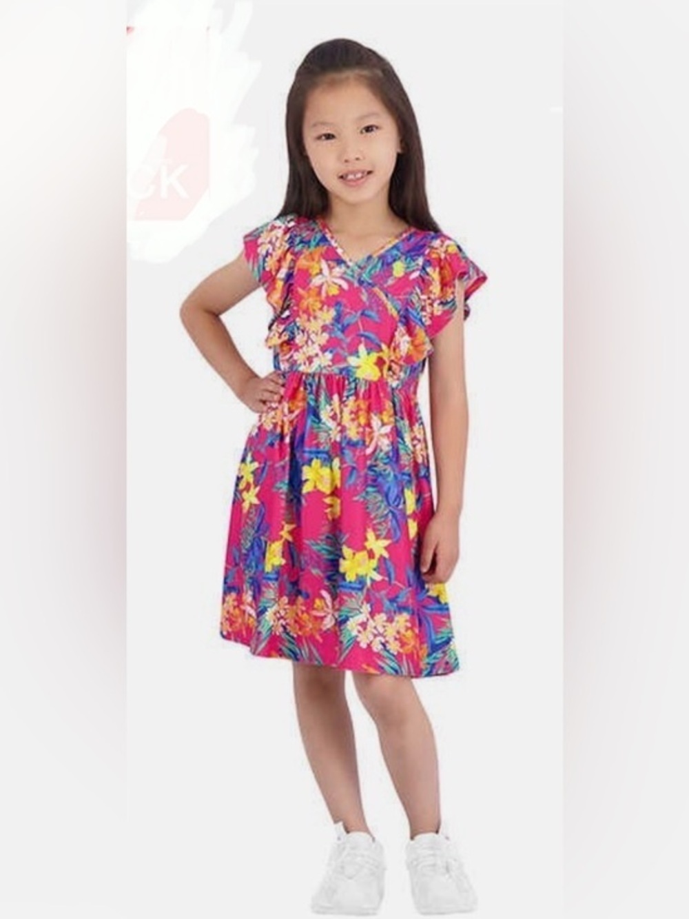 Tommy Bahama Bright Pink Tropical Floral Dress for Girls